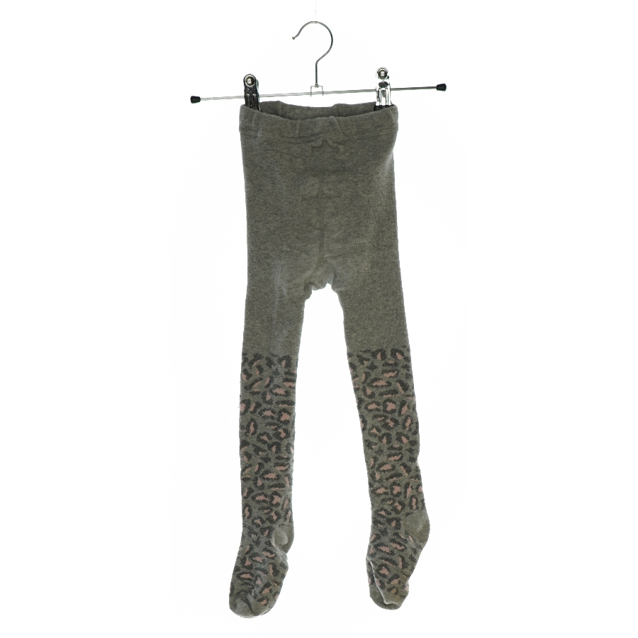 Grå leopard plettet strømpebukser (str. 116-122)