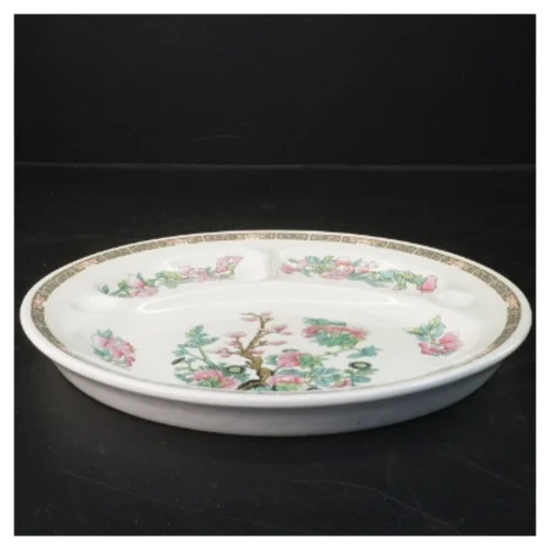 Dekorativt fad i jernporcelæn (str. Ø  26 cm)