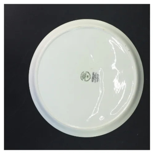 Dekorativt fad i jernporcelæn (str. Ø  26 cm)