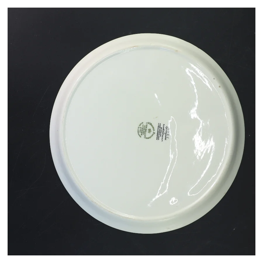 Dekorativt fad i jernporcelæn (str. Ø  26 cm)