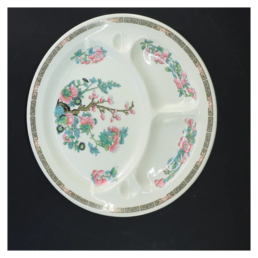 Dekorativt fad i jernporcelæn (str. Ø  26 cm)