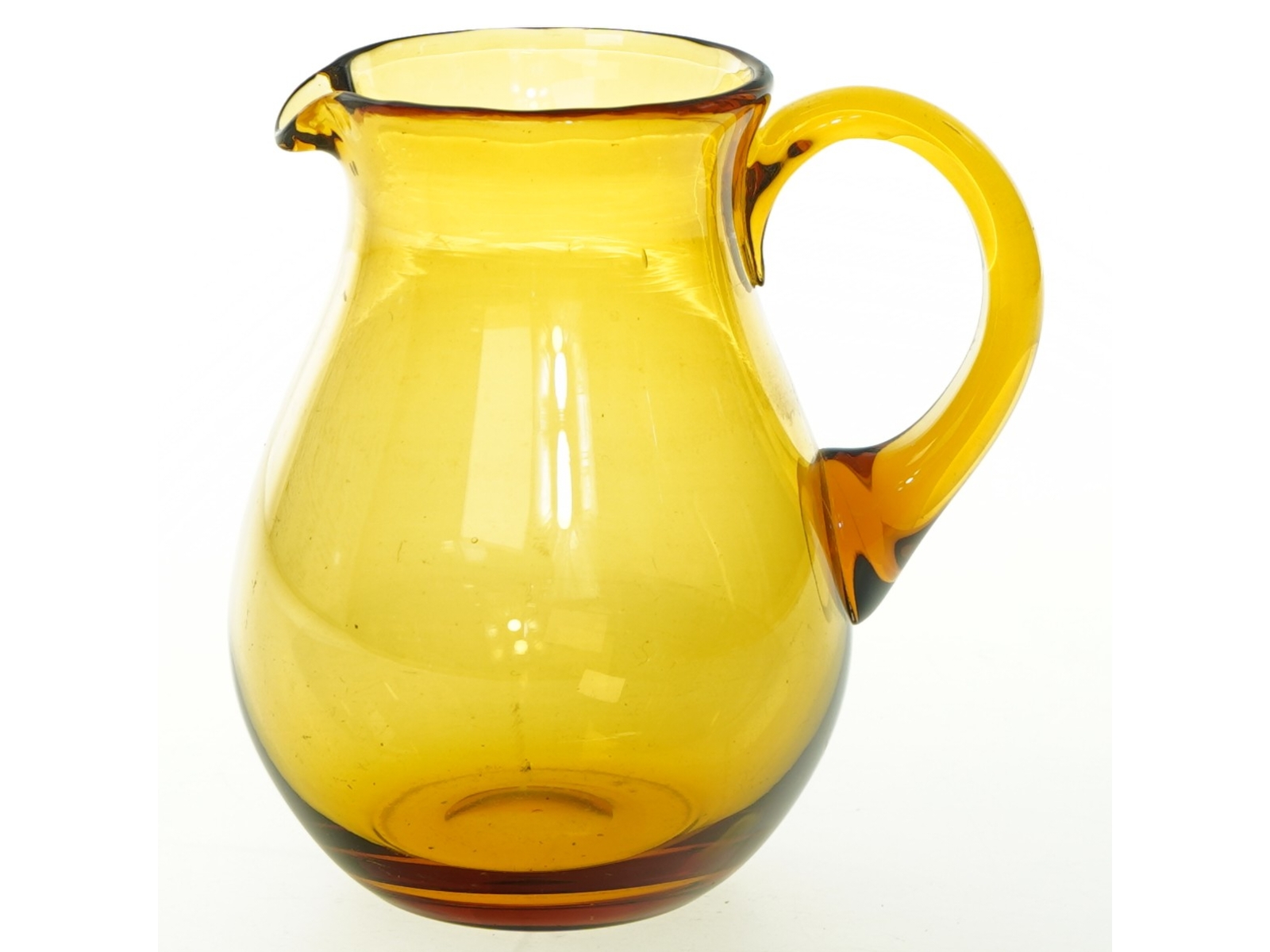 Gul glaskande (str. H. 13,5 cm. ø. 10 cm)