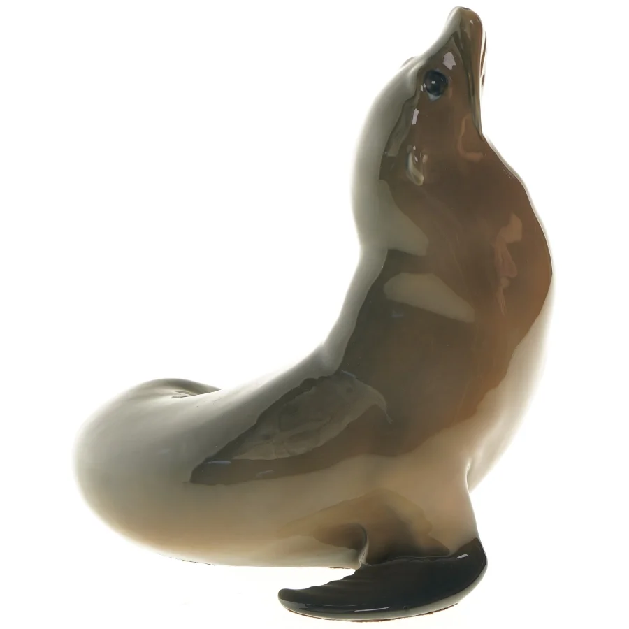 Porcelænsfigur af sæl fra Royal Copenhagen (str. 29x24 cm)