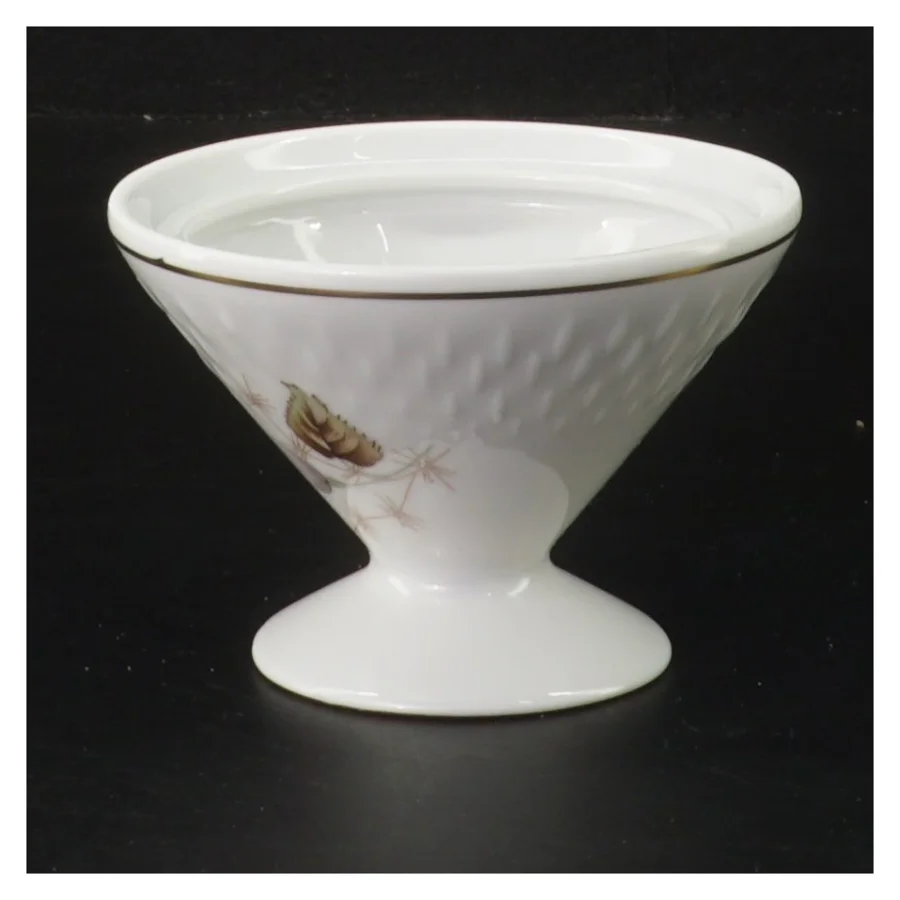 Porcelænsskål med guldkant fra Vielleicht Uhls (str. Ø 9 cm)