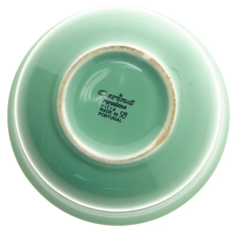 Grøn keramik krukke med låg fra Cerind (str. 11 cm)