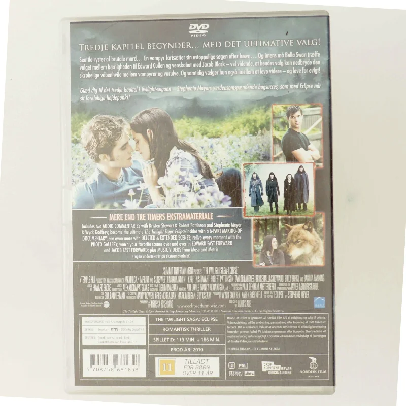 ECLIPSE - 2 DISC med Kristen Stewart (DVD)