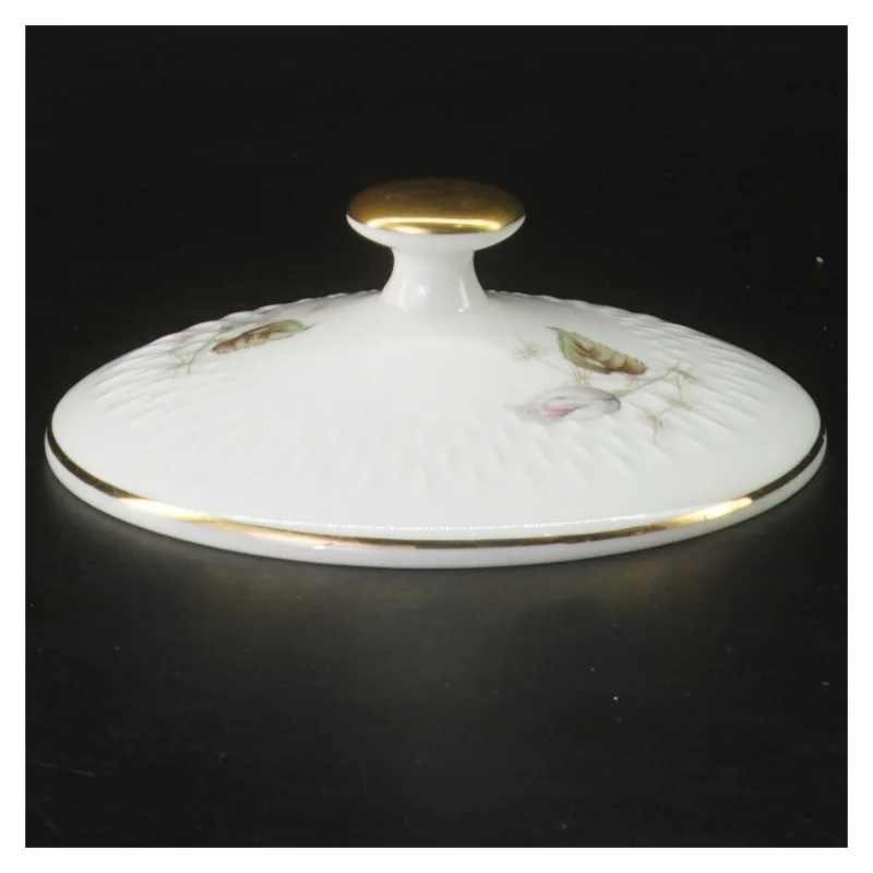 Porcelæn låg med blomstermotiv fra Edelstein (str. Ø 12 cm)