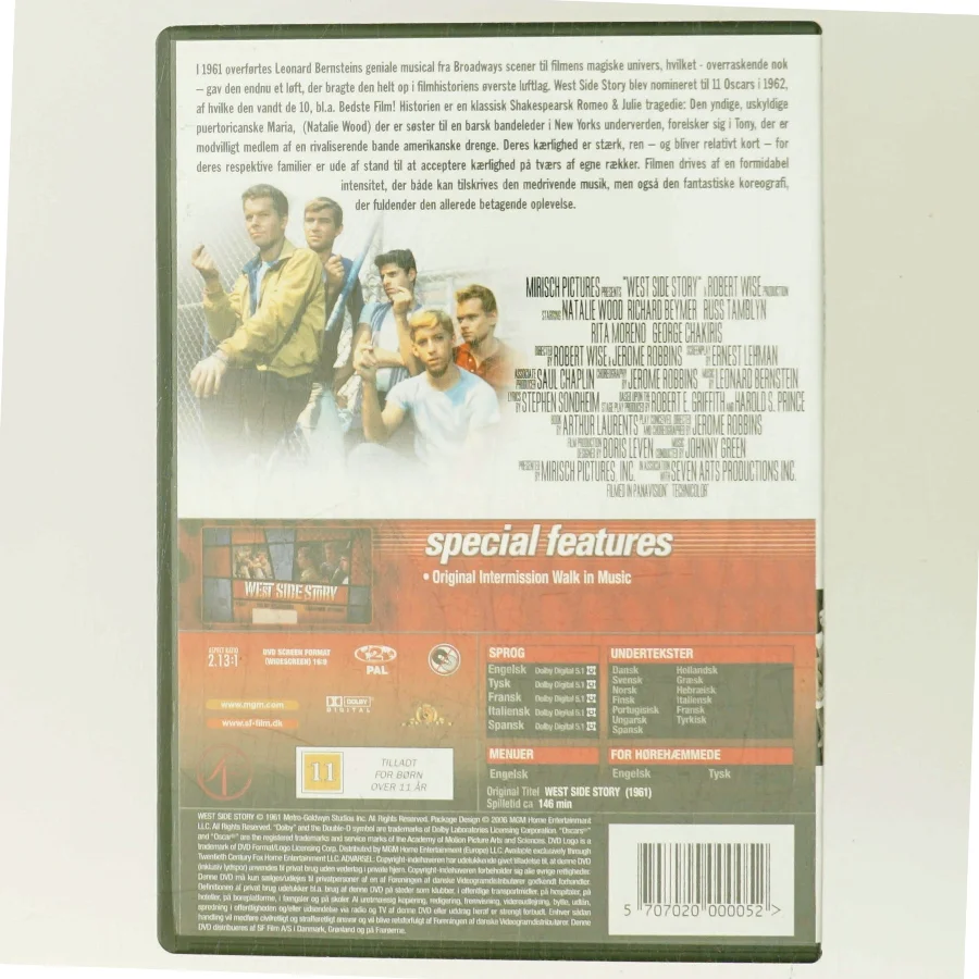 West Side Story med Natalie Wood (DVD)