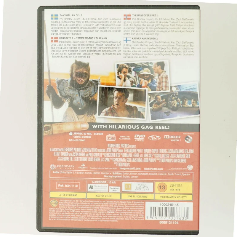 HANGOVER 2 - TØMMERMÆND I THAILAND med Bradley Cooper (DVD)