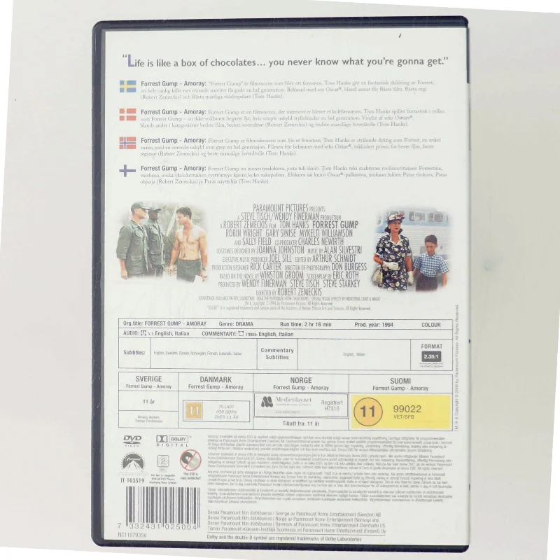 Forrest Gump med Tom Hanks (DVD)