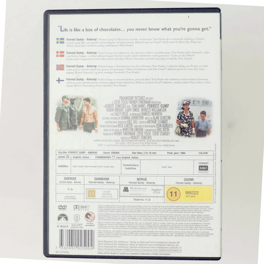 Forrest Gump med Tom Hanks (DVD)