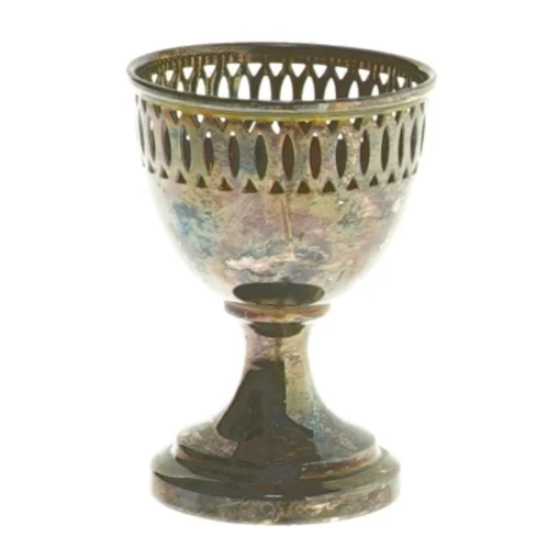 Vintage æggebæger i metal (str. Ø 4,5 cm længde 6,5 cm)