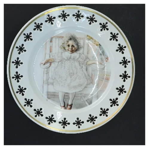 Dekorativ tallerken med portræt fra B&G (str. Ø 22 cm)