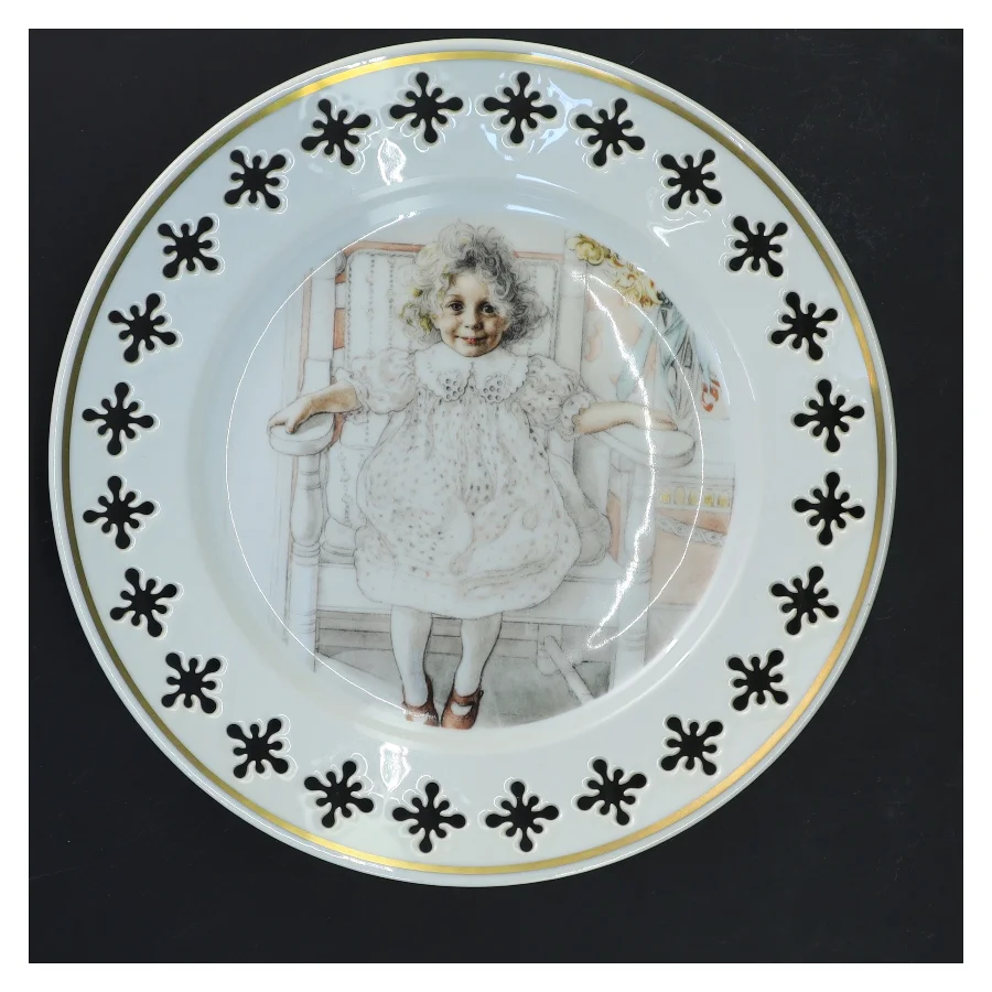 Dekorativ tallerken med portræt fra B&G (str. Ø 22 cm)