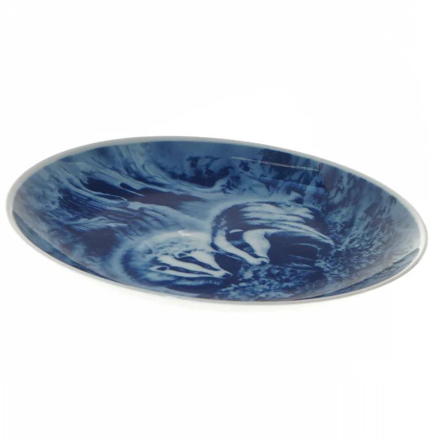 Jagtplatte med grævlinger fra 1977 fra Tove Svendsen (str. Ø 19,5 cm)