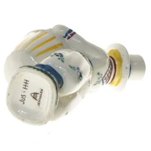 Keramisk figur med blomsterdekoration (str. 15 cm)