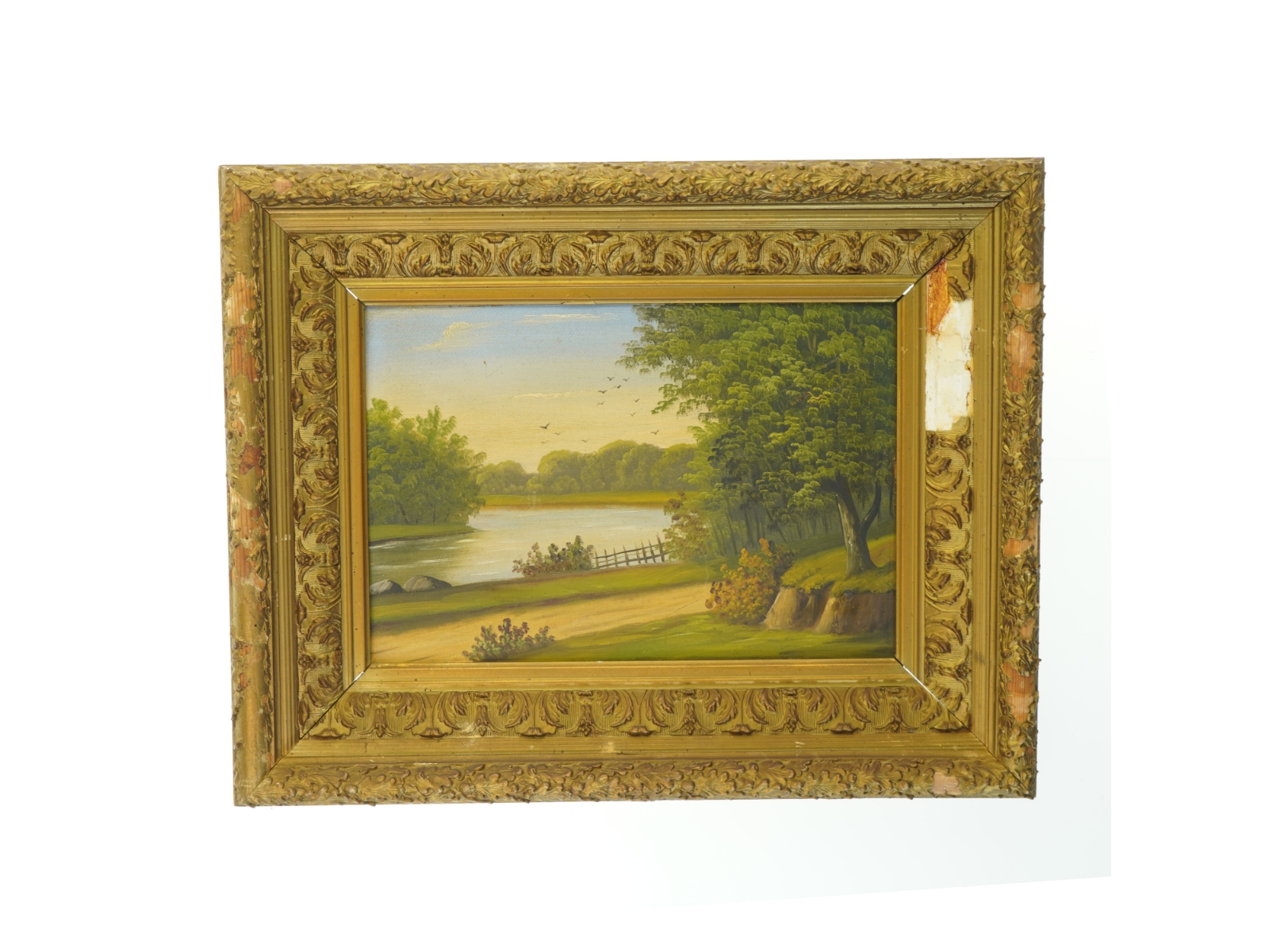Maleri med landskab (str. 49x39 cm)