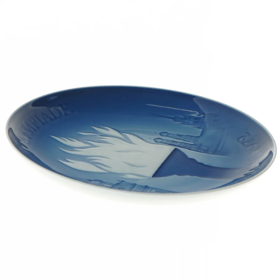 Olympiade Münchner 1972 porcelæn platte fra Bing Og Grøndal (str. Ø 18 cm)