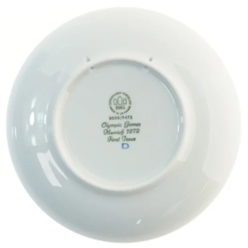 Olympiade Münchner 1972 porcelæn platte fra Bing Og Grøndal (str. Ø 18 cm)