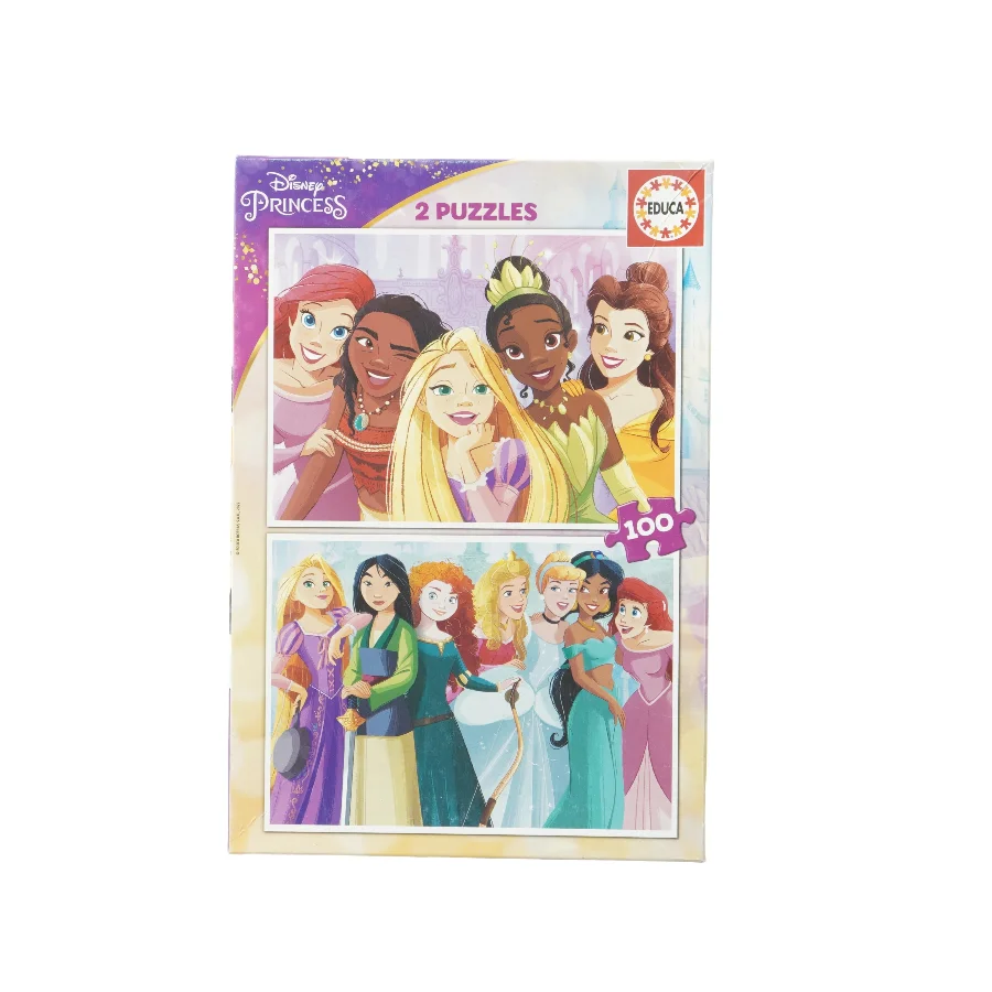 Disney prinsesse puslespil 2-pak fra Educa (str. 100 brikker)