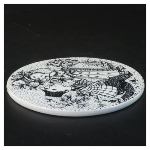 Dekorativ vægplakette med tegning fra Nymölle (str. Ø 15 cm)