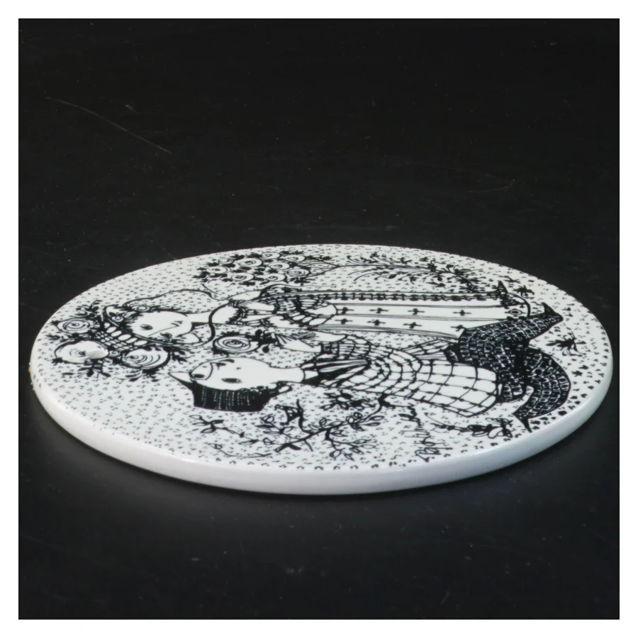 Dekorativ vægplakette med tegning fra Nymölle (str. Ø 15 cm)