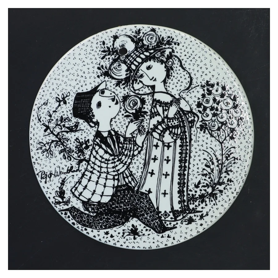 Dekorativ vægplakette med tegning fra Nymölle (str. Ø 15 cm)