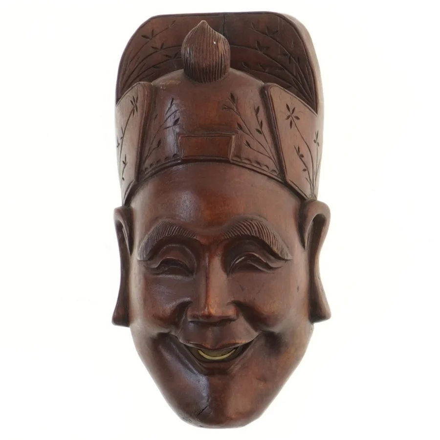 Træmaske vægdekoration (str. 21x11 cm)