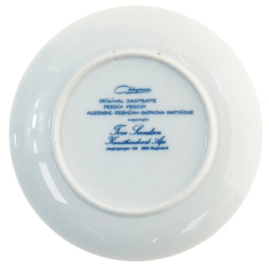 Dekorativ tallerken med jagtmotiv 1977 (str. Ø 19,5 cm)