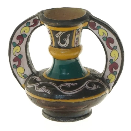 Dekorativ vase med håndtag (str. 15x11 cm)