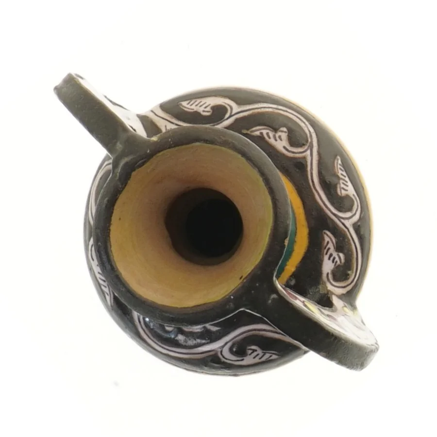 Dekorativ vase med håndtag (str. 15x11 cm)