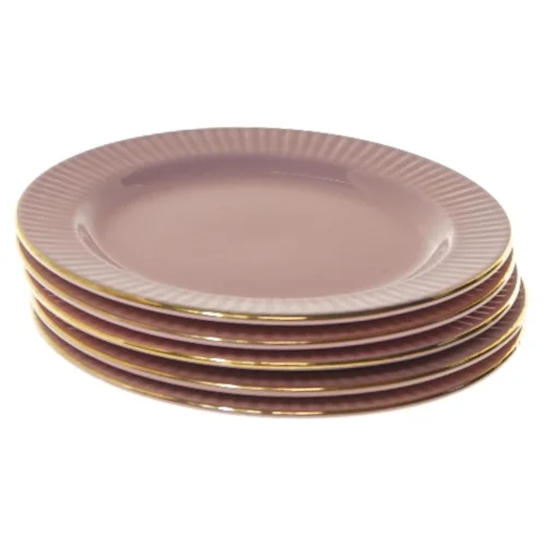 Sæt af 5 rosa tallerkener fra Søholm (str. 5 styk, ø 17,5 cm)