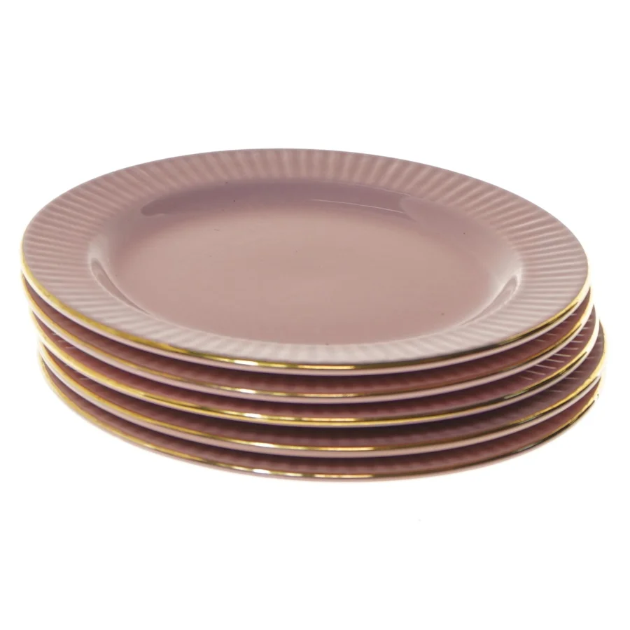 Sæt af 5 rosa tallerkener fra Søholm (str. 5 styk, ø 17,5 cm)