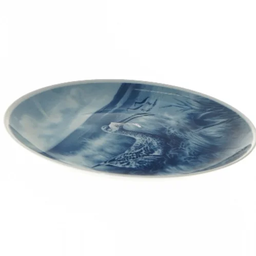 Porcelænstallerken med fuglemotiv, 1982 (str. Ø 19,5 cm)