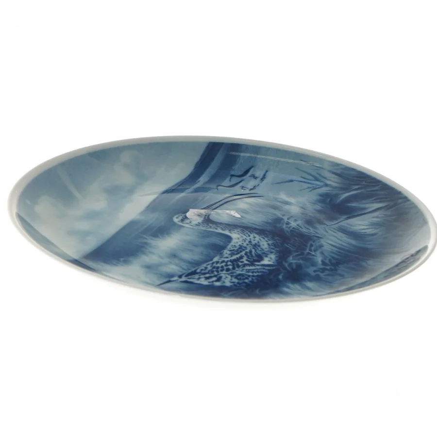 Porcelænstallerken med fuglemotiv, 1982 (str. Ø 19,5 cm)