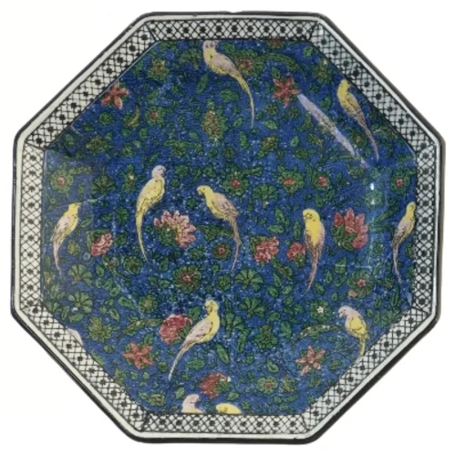 Dekoreret opsat skål (str. 23x9 cm)