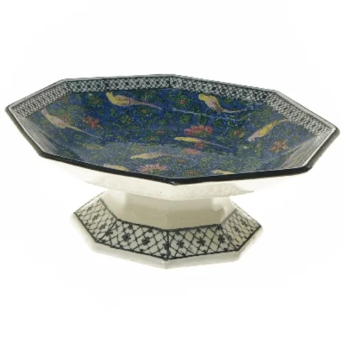 Dekoreret opsat skål (str. 23x9 cm)