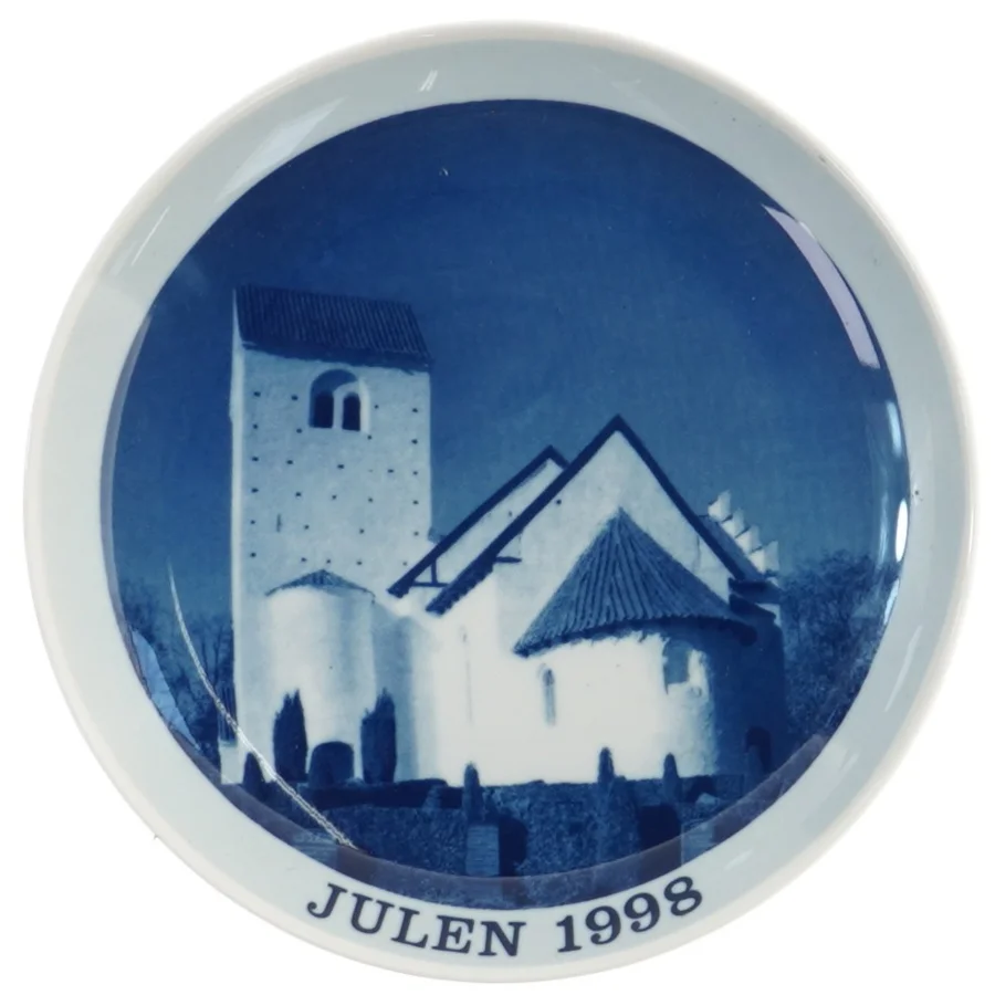 Juleplatte 1998 Veng Kirke fra Scan Lekven Design (str. Ø 19,5 cm)