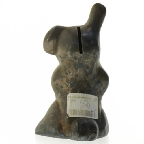 Gammel sparegris i form af figur (str. 14 cm)