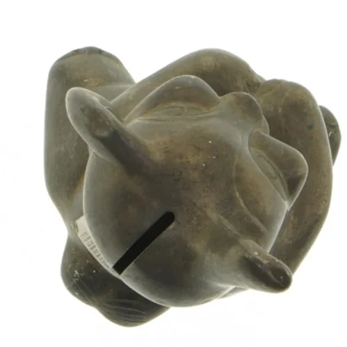 Gammel sparegris i form af figur (str. 14 cm)