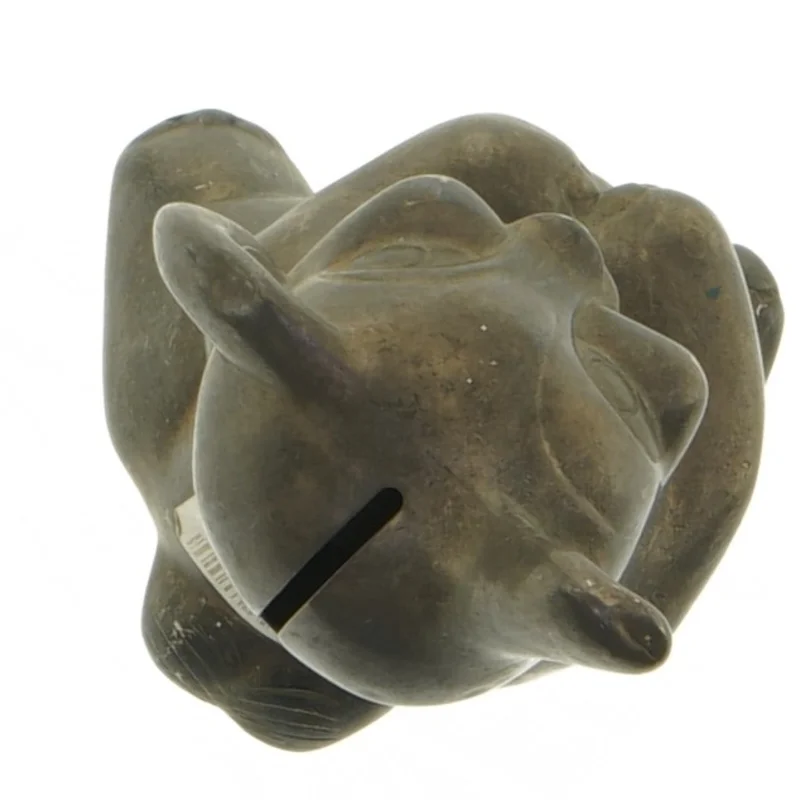 Gammel sparegris i form af figur (str. 14 cm)