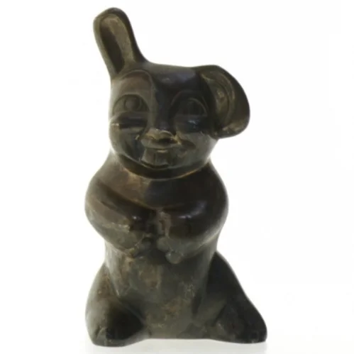 Gammel sparegris i form af figur (str. 14 cm)