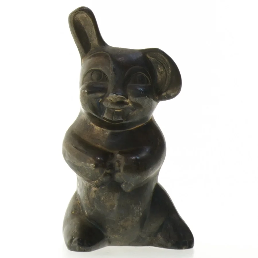 Gammel sparegris i form af figur (str. 14 cm)