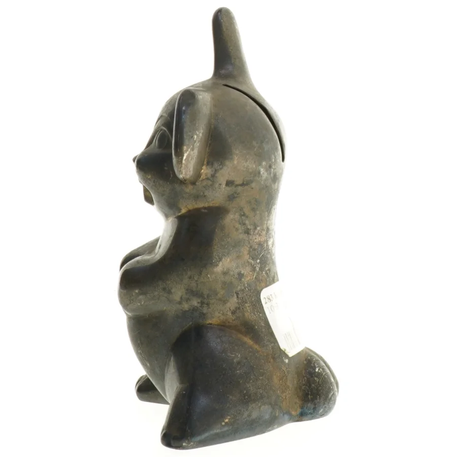 Gammel sparegris i form af figur (str. 14 cm)