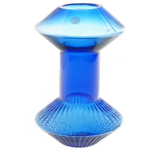 Blå glasvase fra IKEA (str. 24x16 cm)