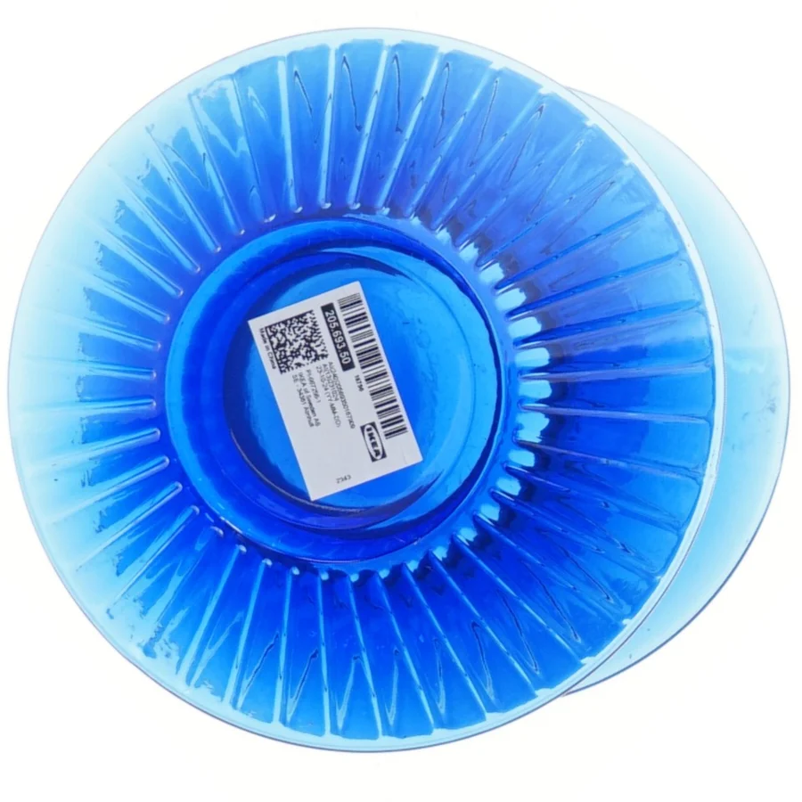 Blå glasvase fra IKEA (str. 24x16 cm)