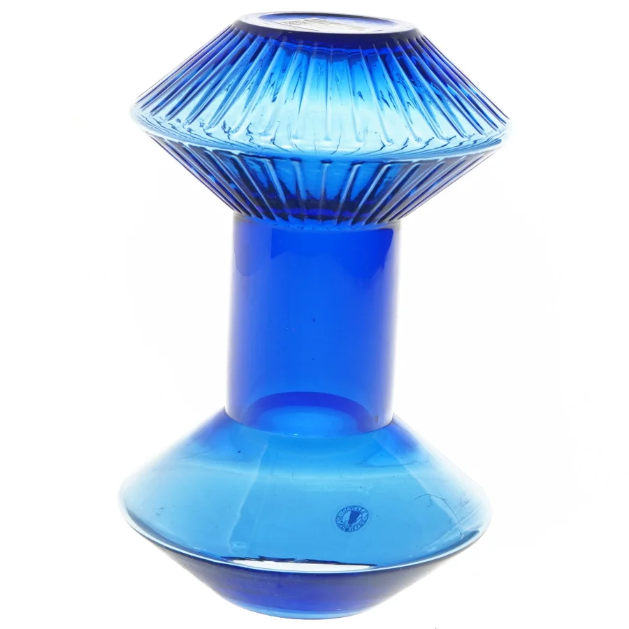 Blå glasvase fra IKEA (str. 24x16 cm)