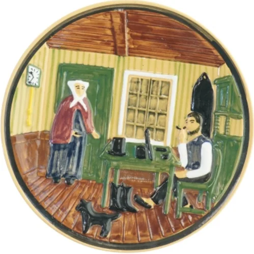 Bornholmsk vægplatte (str. Ø 22 cm)