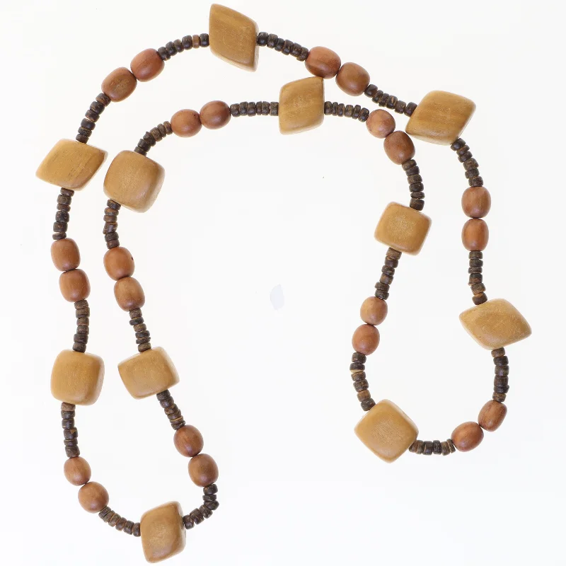 Træperlekæde (str. 86 cm)