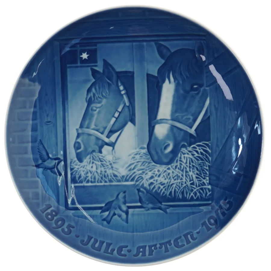Juleplatte med hestemotiv fra B&G (str. Ø 23 cm)